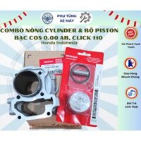 Combo Nòng Cylinder Và Bộ Piston Bạc Cos 0.00 Dành Cho Xe Airblade 110, Click 110 Chính Hãng Indonesia