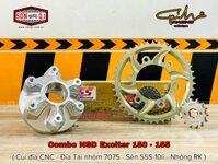 Combo NSD cho Exciter 150 / 155 ( Cùi đĩa cnc / Đĩa tải nhôm 7075 / Sên SSS 10li / Nhông Rector )
