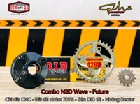 Combo NSD cho Wave / Future ( Cùi đĩa cnc Đen / Đĩa tải nhôm 7075 / Sên DID 9li / Nhông Rector )