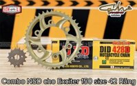 Combo NSD Exciter 150 42 Răng ( Đĩa tải nhôm 7075 , Nhông Rector , Sên DID 428D 124 Mắt )