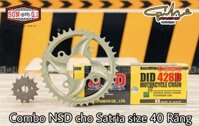Combo NSD Satria 40 Răng ( Đĩa tải nhôm 7075 , Nhông Rector , Sên DID 428D 124 Mắt )