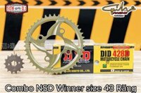 Combo NSD Winner 43 Răng ( Đĩa tải nhôm 7075 , Nhông Rector , Sên DID 428D 124 Mắt )