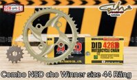 Combo NSD Winner 44 Răng ( Đĩa tải nhôm 7075 , Nhông Rector , Sên DID 428D 124 Mắt )