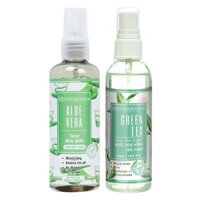 Combo Nước Cân Bằng Giúp Da Căng Mịn Và Săn Chắc: Toner Hoa Hồng Trà Xanh Và Toner Nha Đam Milaganics (100ml/Chai)