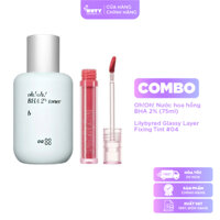Combo Nước Cân Bằng Làm Sạch ohoh BHA 2% Toner (75ml) & Son Lilybyred Glassy Layer Fixing Tint Màu 04 (3.8g)
