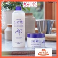 Combo Nước hoa hồng và Kem dưỡng da NATURIE trẻ hóa da hạt ý dĩ Nhật Bản