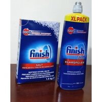 Combo Nước làm bóng sấy khô 400ml  Finish + Muối rửa bát làm mềm nước Finish 1kg + Tặng viên Finish