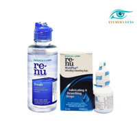 Combo nước ngâm kính áp tròng + nhỏ mtws cấp ẩm Renu Bausch+ Lomb EyeBlink