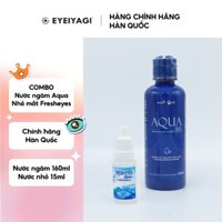 Combo nước ngâm lens + nước nhỏ mắt lens EYEIYAGI vệ sinh cấp ẩm kính áp tròng chính hãng Hàn Quốc