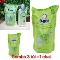 COMBO NƯỚC RỬA BÌNH SỮA VÀ RAU CỦ DNEE 1 CHAI 620ml VÀ 3 TÚI 600ml