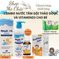 ComBo Nước Tắm Gội Thảo Dược Newborn Care + Vitamin D3 Drops 15ml