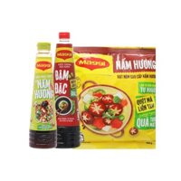 Combo nước tương, hạt nêm và dầu hào chay Maggi