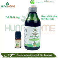 Combo nước xông tắm thảo dược cho mẹ sau sinh HunaHome chính hãng, tinh dầu lá xông, nước xông tắm