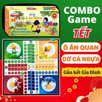 Combo Ô Ăn Quan Và Cờ Cá Ngựa Có Nam Châm Bộ Đồ Chơi Cờ Cá Ngựa Có Hộp Đựng Tiện Lợi Board Game Gia Đình Vui Nhộn