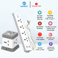 Combo ổ cắm đa năng Manigo Chiều Dài 3,5M, Ổ cắm điện 2500W USB Type-C BH 18 Tháng