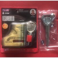 Combo ổ khoá đĩa xe máy Z-CON + phôi chìa khoá INOX xe EXCITER