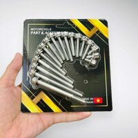 Combo Ốc lốc máy DREAM WAVE NHỎ trước 2016 (17 ỐC) salaya 6li trụ bông inox 304 ép vỉ sẳn size ốc theo từng dòng xe lắp