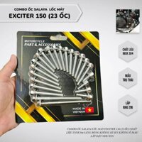Combo Ốc lốc máy EXCITER EX150  (23 ỐC) salaya 6li trụ thái chất liệu inox304 ép vỉ sẳn
