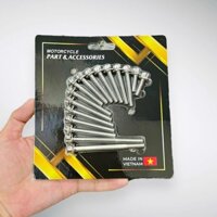 Combo Ốc lốc máy SIRIUS FI (16 ỐC) salaya 6li trụ bông inox 304 ép vỉ sẳn size ốc theo từng dòng xe lắp như zin