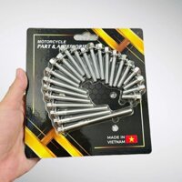 Combo Ốc lốc máy SIRIUS FI RC 2016 (22 ỐC) salaya 6li trụ thái chất liệu inox304 ép vỉ sẳn size ốc theo từng dòng xe lắp