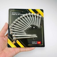 Combo Ốc lốc máy SIRIUS XC (17 ỐC) salaya 6li trụ bông inox 304 ép vỉ sẳn size ốc theo từng dòng xe lắp như zin