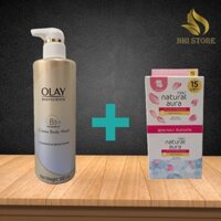 Combo OLAY Natural Body Wash sữa tắm kem dưỡng mặt dưỡng trắng da cấp ẩm mờ thâm đều màu da thái lan