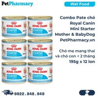 Combo Pate chó Royal Canin Mini Starter Mother & BabyDog 195g - 12 lon - Chó mẹ mang thai & chó con < 2 tháng PetPharmac