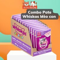 Combo Pate Whiskas cho Mèo con vị Cá thu 80g