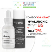 COMBO Paula's Choice BHA 2% [30ml] + The Ordinary Hyaluronic Acid 2% + B5 [30ml] Da Mịn Màng