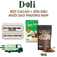 Combo Pha Chế Bột Cacao Déli 1kg + Sữa Đặc Ngôi Sao Phương Nam