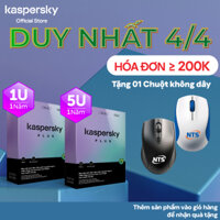 Combo Phần mềm diệt virus Kaspersky Plus (1 Thiết bị/năm và 5 Thiết bị/năm) | 2 Hộp sản phẩm riêng biệt