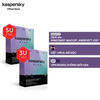 Combo Phần mềm diệt virus Kaspersky Plus (3 Thiết bị/năm và 5 Thiết bị/năm) | 2 Hộp sản phẩm riêng biệt