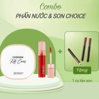 combo phấn nước và son nhung siêu lì zenny