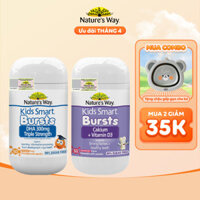 Combo Phát Triển Trí Não, Tăng Chiều Cao NATURE'S WAY Kids Smart DHA 300mg +Calcium, Vitamin D3 Cho Bé Từ 1 Tuổi 50v/lọ