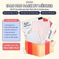 Combo phụ kiện iPad Pro Pack - Gồm 01 Bút Cảm ứng, 01 Ốp Origami khe bút cố định, 01 dán màn hình Paperlike Pro, 01 Khăn Microfiber by MèoBer