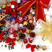 Combo Phụ kiện trang trí treo cây thông noel xanh hồng châu SG.DECOR giá rẻ decor xinh lung linh cây 1.5m 1.8m 2.1m