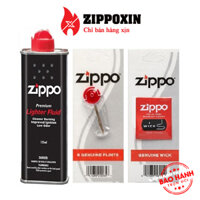 Combo Phụ Kiện Zippo Xăng + Đá + Bấc (Tim)