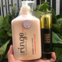 combo phục hồi tóc keratin ringo 550ml và tinh dầu coco 60ml _{NEW}__