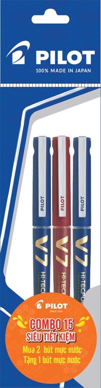 Combo Pilot 15  2 Bút Mực Nước V7 Cartridge Mực Xanh  1 Bút Mực Nước V7 Cartridge Mực Đỏ