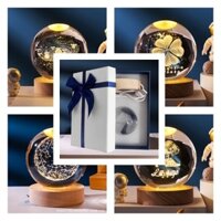 Combo Quả Cầu Pha Lê 3D Phát Sáng Kèm Hộp Đựng,Decor Trang Trí Phòng Ngủ, Quà Tặng Sinh Nhật