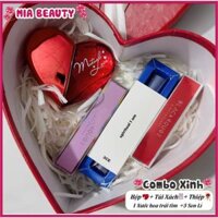 Combo quà tặng 4 món ý nghĩa cho bạn gái, Combo son + nước hoa hoặc soap thơm + móc khóa + dưỡng môi