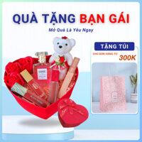 Combo quà tặng bạn gái dịp sinh nhật, hộp quà đẹp có son kem lì và nước hoa perfume, quà 8 3 cho người yêu