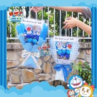 [[COMBO QUÀ TẶNG]] BÓ HOA GẤU BÔNG DORAEMON DỄ THƯƠNG KÈM ĐÈN LED, Hàng handmade sáng tạo