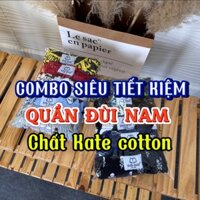 Combo Quần đùi nam chất kate cotton mặc nhà mặc ngủ siêu bền