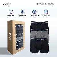 Combo quần lót nam Cotton thoáng mát ZOE, quần boxer dáng thể thao ôm body siêu Co Giãn