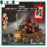 Combo Quan Vũ Châu Thương Mô Hình Lắp ráp Tam Quốc Diễn Nghĩa Đồ Chơi Quan Vũ Châu Thương Cưỡi Xích Thố trên Chiến