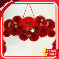 Combo quạt đỏ trang trí Tết 2025 - Decor Nhà Cửa Đón Năm Ất Tỵ 2025