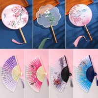 Combo quạt tròn quạt xếp phong cách cổ trang