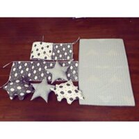 Combo quây cũi +đệm bông ép+ áo đệm ga chun