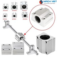 Combo Ray trượt tròn không đế phi 10 dài 500mm và 2 con trượt SCS10UU, 2 gối đỡ SK10